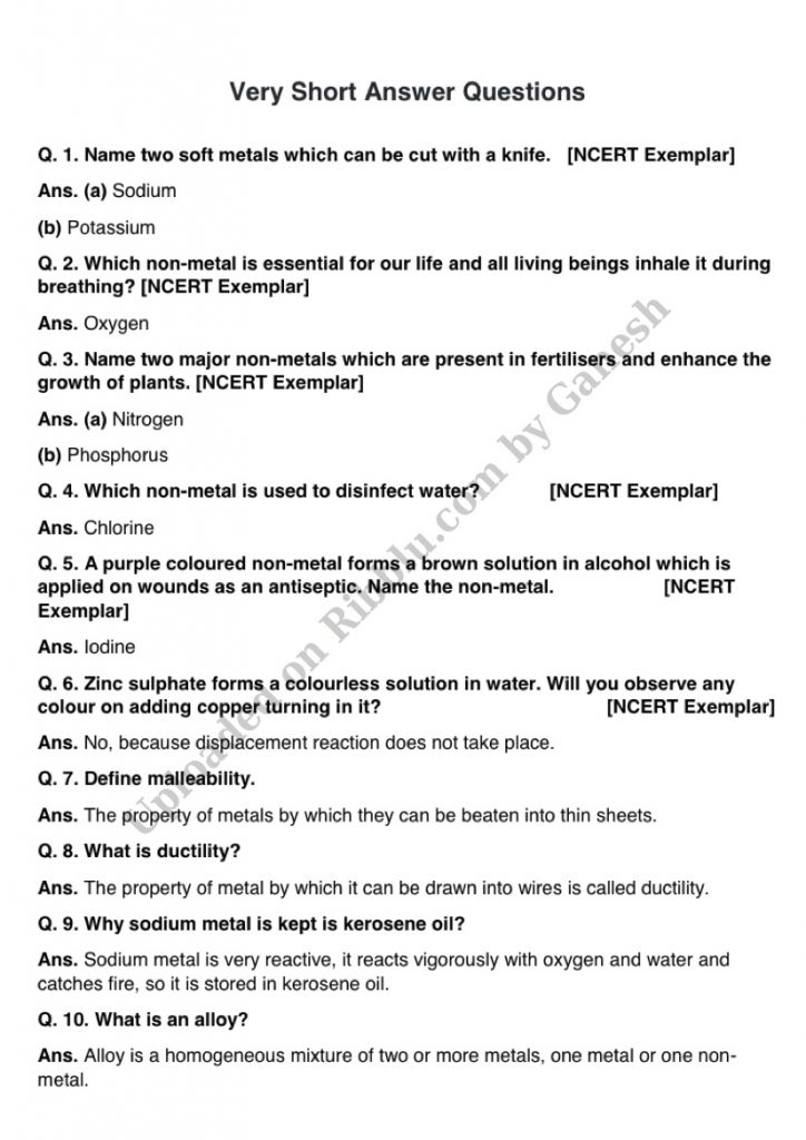 Class 7 Science Chapter Water Extra Questions