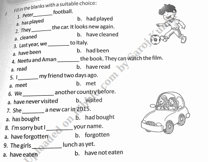 Tense Exercises and Verb Worksheets for CBSE Class 6 