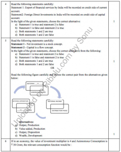 MCQ Questions For Class 12 Economics With Answers