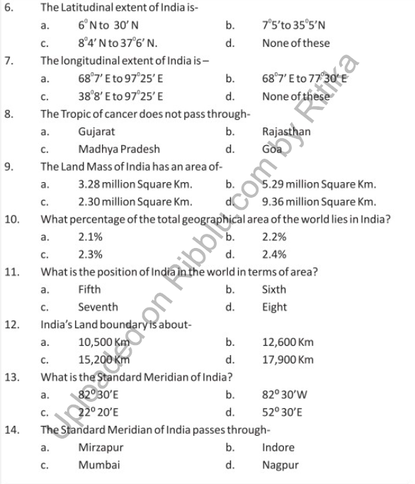 Class 9 Social Science MCQ Questions with answers