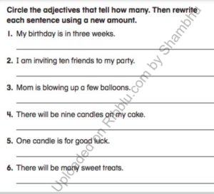 Adjective Worksheets for Class 2 with Answers | PDF