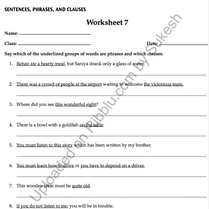 CBSE Class 5 English Grammar Worksheets