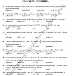 case study questions on comparing quantities class 8