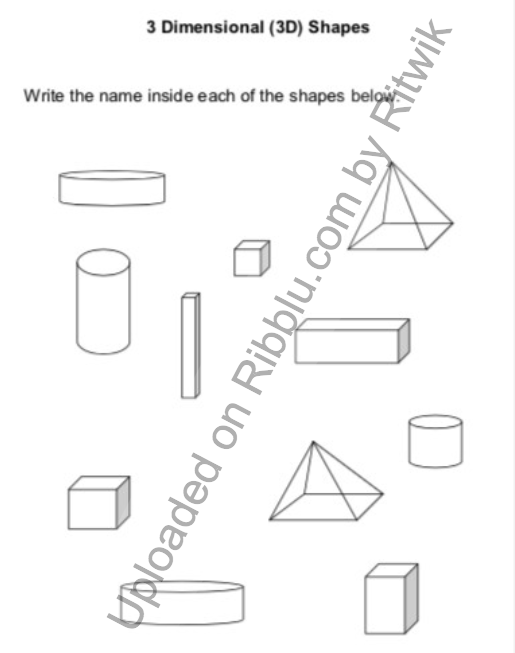Solid Shapes Worksheets for Class 2