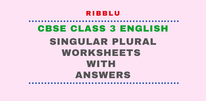 Singular Plural Worksheets and Exercises for Class 3 with answers in PDF Format