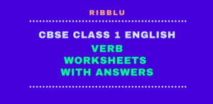 Verb Worksheets For CBSE Class 1