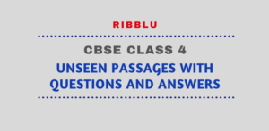 Unseen Passages for Class 4 English with Answers
