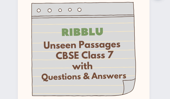 CBSE Class 7 Unseen Passages Solved PDF